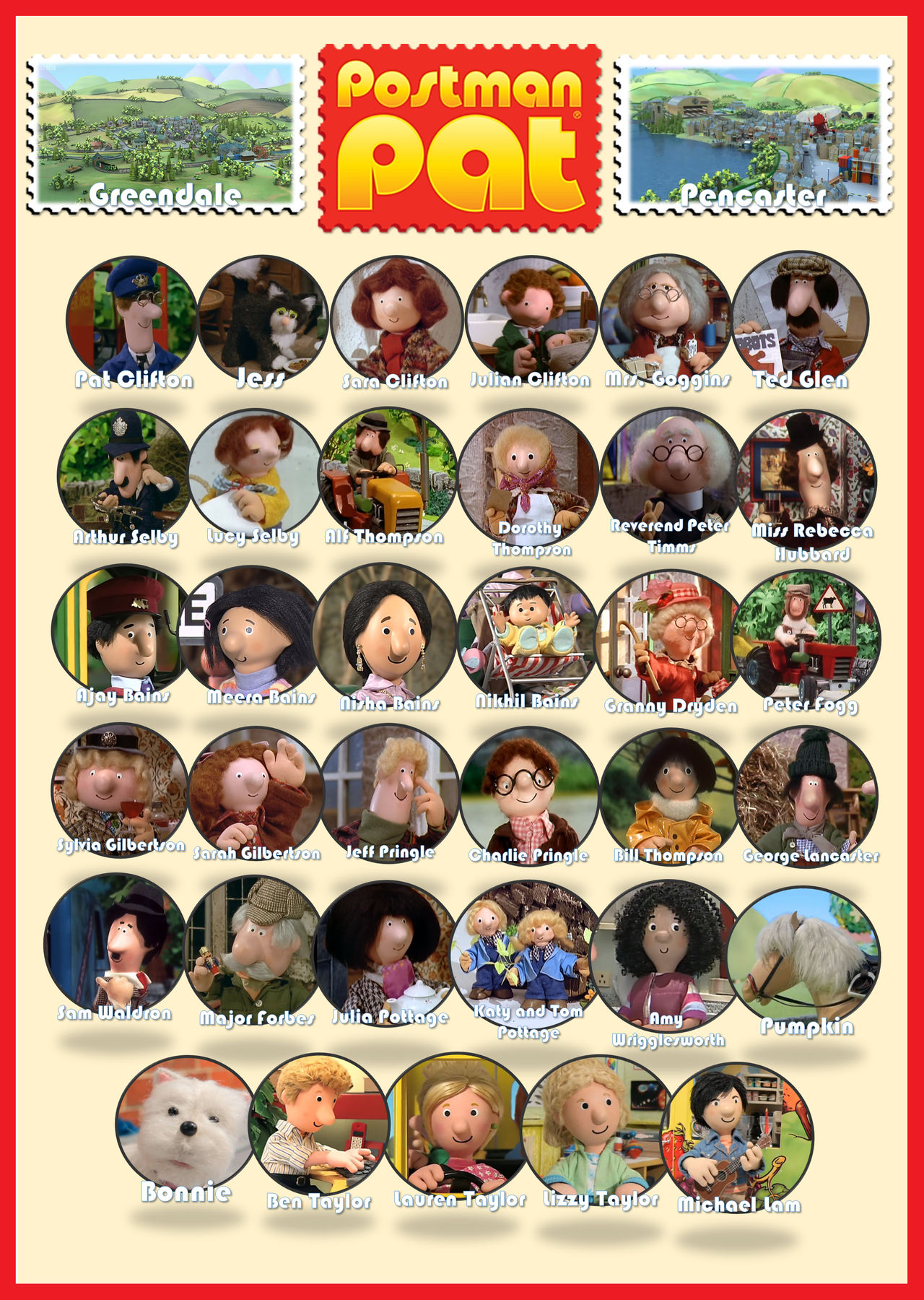 Postman Pat Cast of Characters by gikesmanners1995 on DeviantArt