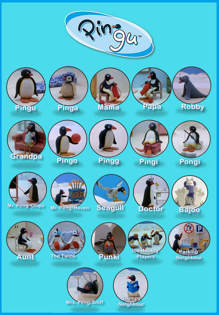 Pingu Cast of Characters by gikesmanners1995 on DeviantArt