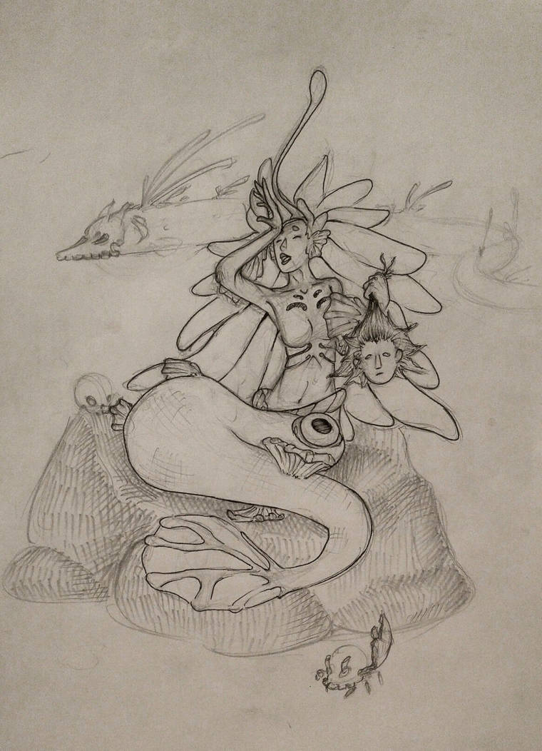Digested Mermaid Swallowed. Mermaid. Anglerfish by KagaminLight on DeviantArt