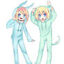 Fionna and Finn in pijamas