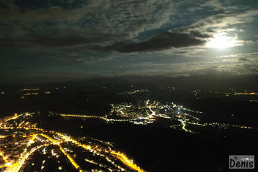 Full moon over Fribourg