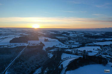 Sunset of a snowy day