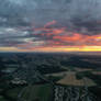 Sunset reflection on clouds