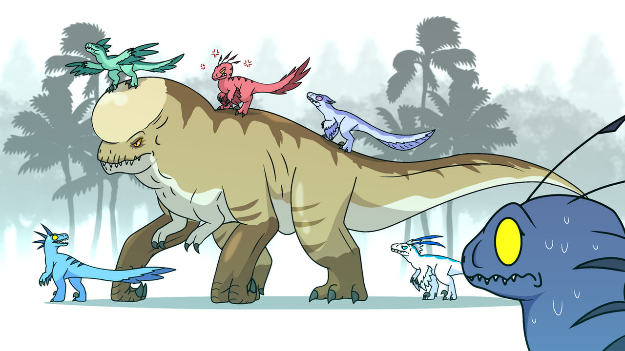 6 raptors vs D rex by glitchy1029 on DeviantArt