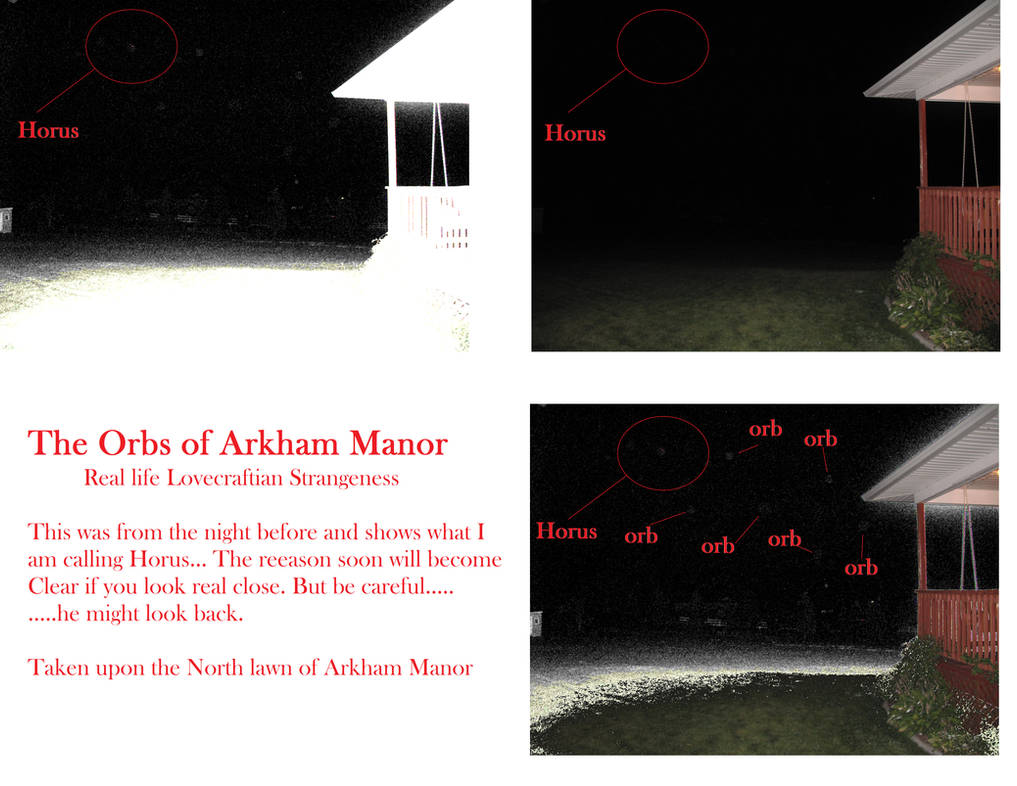 The Orbs of Arkham Manor /Horus Awakens by vonmeer