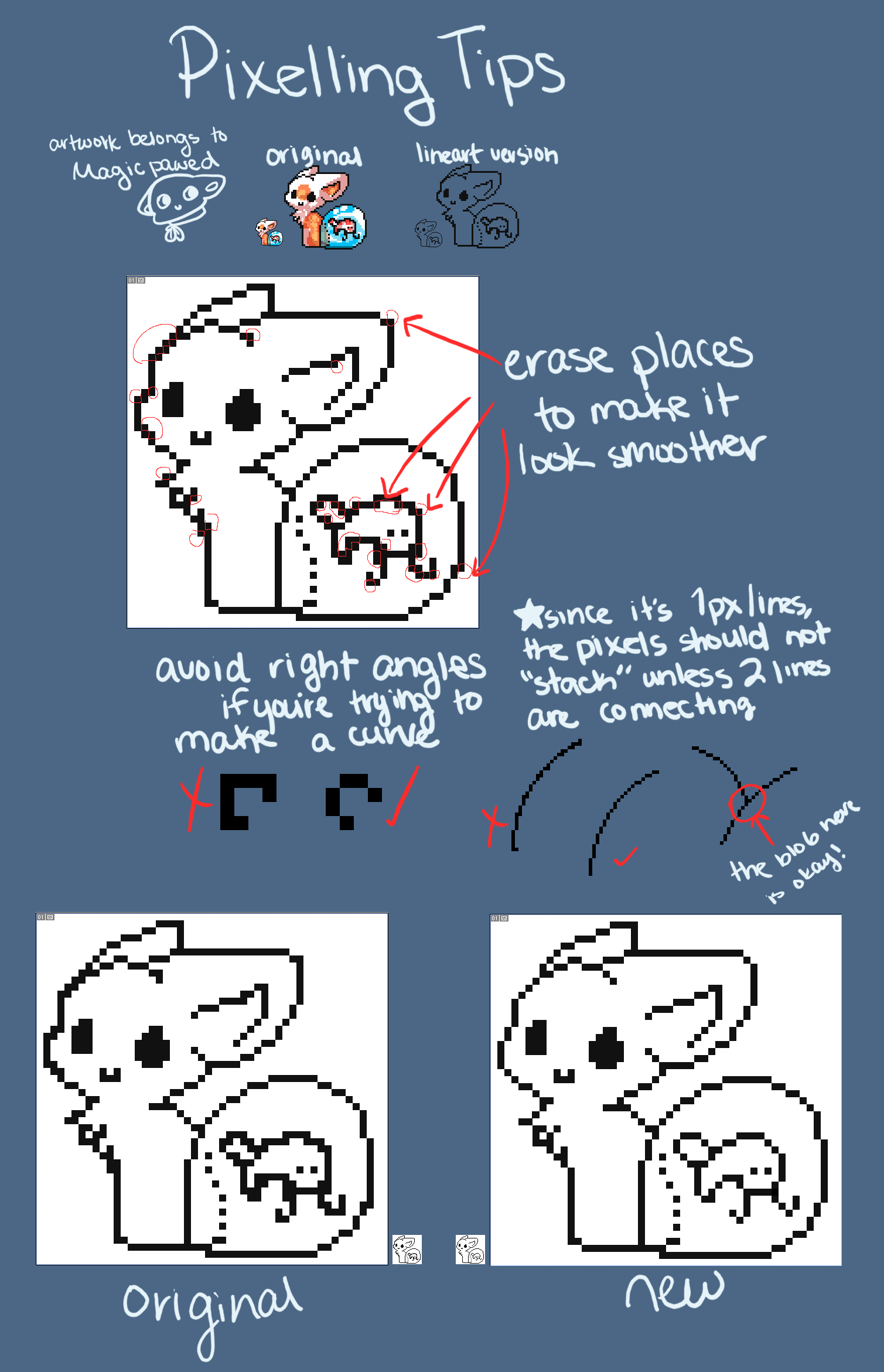 Pixel tips for Magicpawed