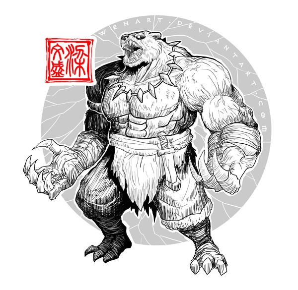 werebear illustration by Wenart on DeviantArt