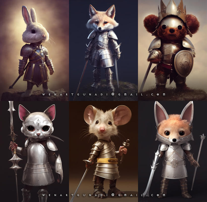 Tiny cute animal knight - AI works by Wenart on DeviantArt
