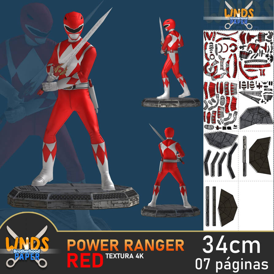 POWER RANGER RED - PAPERCRAFT by WndsPaper on DeviantArt