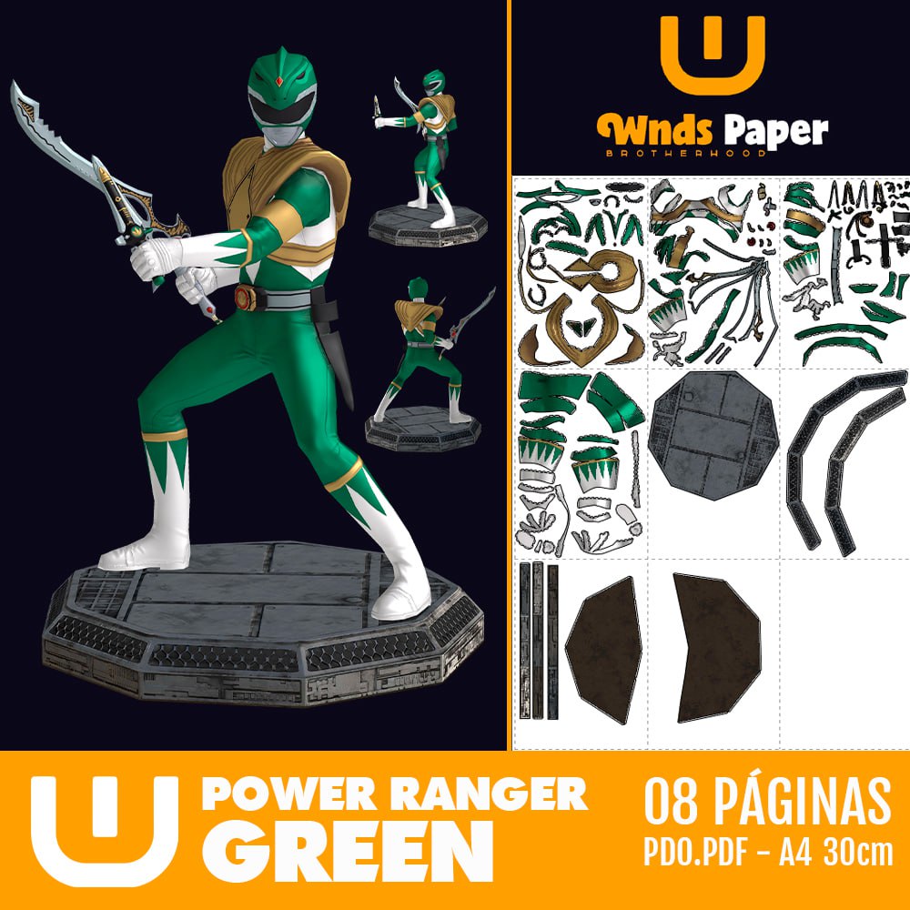 POWER RANGER GREEN - PAPERCRAFT by WndsPaper on DeviantArt
