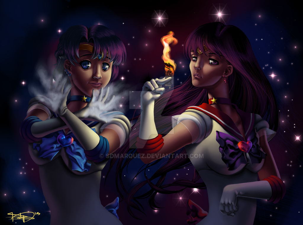 Sailor Mars and Sailor Mercury