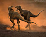 Two juvenile T. rexes