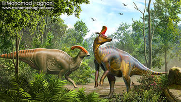 Parasaurolophus and Lambeosaurus lambei