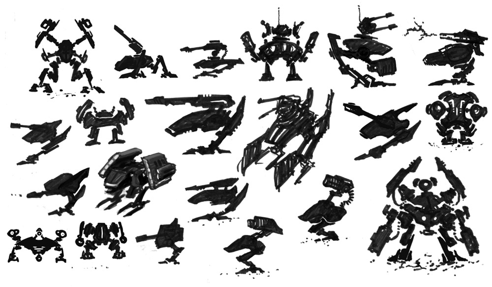 mech silhouettes