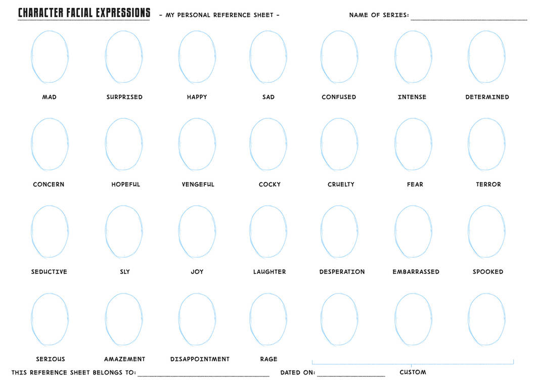 Facial Expressions Application Sheet by darkspeeds on DeviantArt