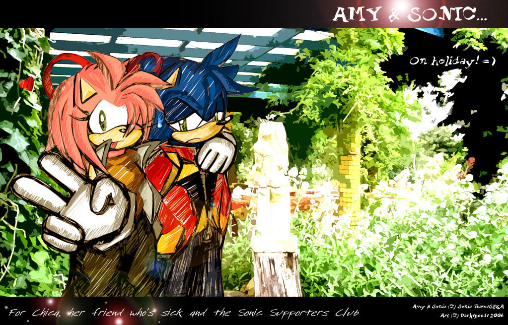 Amy and Sonic on Holiday by darkspeeds on DeviantArt