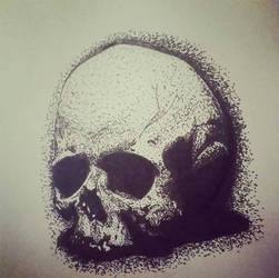 Stippled skull.