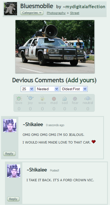 Bluesmobile Love Comment