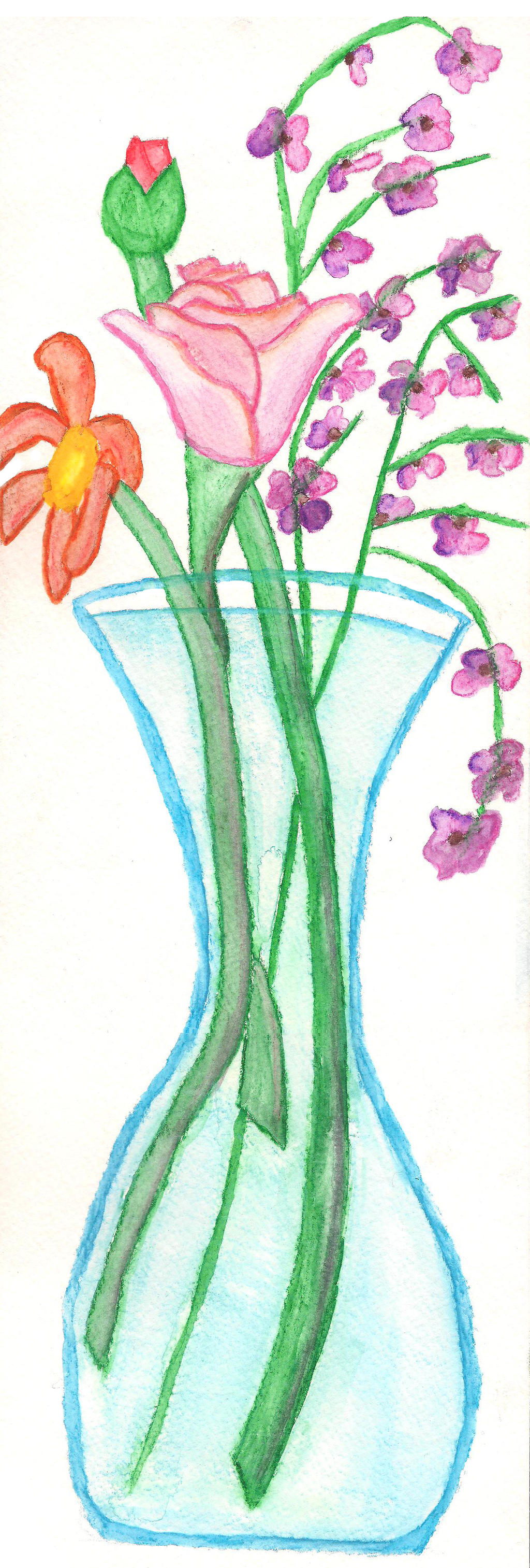 Watercolor Flower Vase