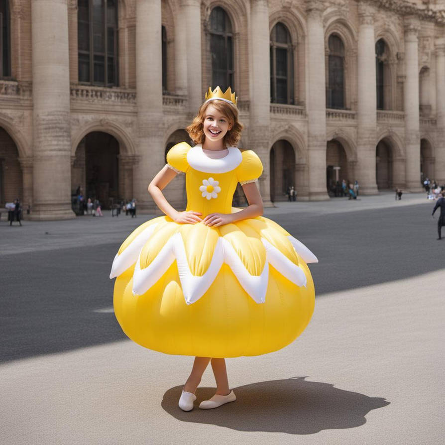 Inflatable Princess Daisy Dress by inflatablefan8462 on DeviantArt