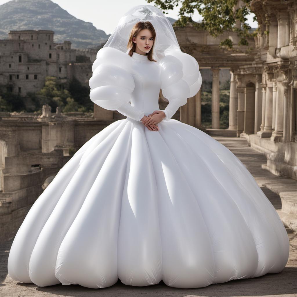 Long Sleeved Inflatable PVC Wedding Dress by inflatablefan8462 on ...