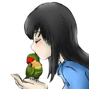 Lovebird smooch