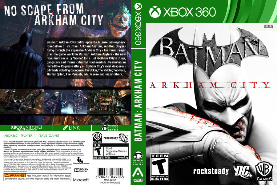 Batman Arkham City Rgh Xbox360 By Mushroomstheknight On Deviantart