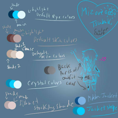 Color Chart 2 - Mizore Tsubaki by Calamity-Mizu on DeviantArt