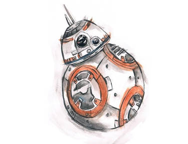 BB-8 Watercolor sketch