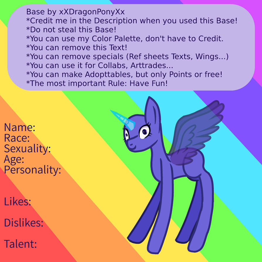 Mlp Ref Sheet Base by xXDragonPonyXx on DeviantArt