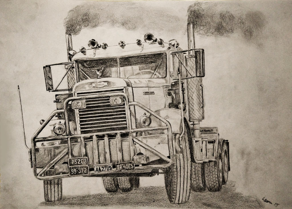 1965 Autocar Over The Top Truck Drawing By Darstrom On Deviantart
