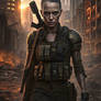 Post apocalyptic female warrior