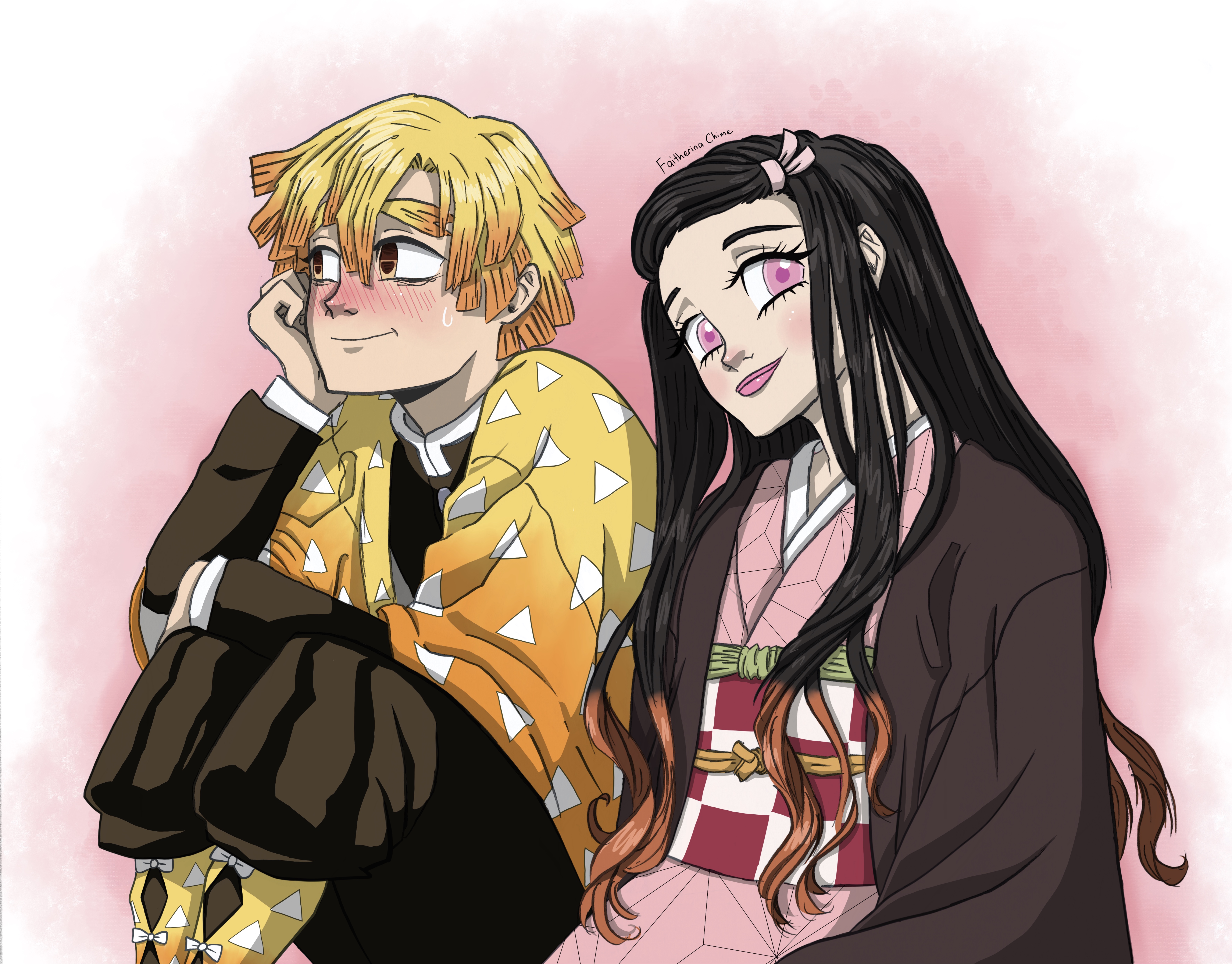 Zenitsu X Nezuko Demon Slayer Fanart By Faitherinachime On Deviantart