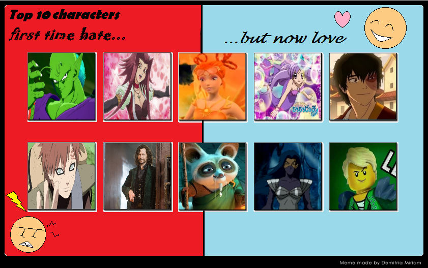 My Top 10 Once Hated, Now Loved Characters By Slangolator On.