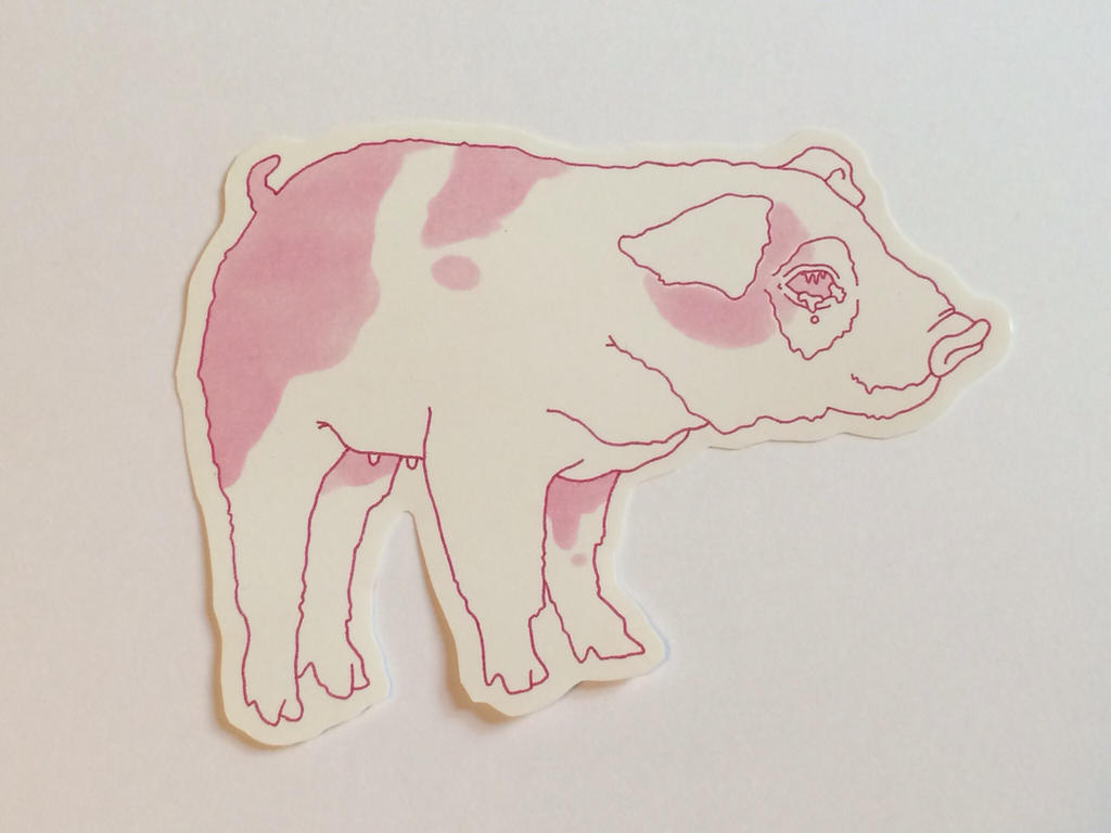 Sticker Sapi Pink Pink pig sticker by flossyflo on DeviantArt