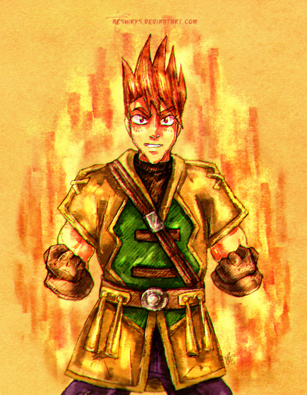 Golden Sun - Fire Soldier Garet by neshirys