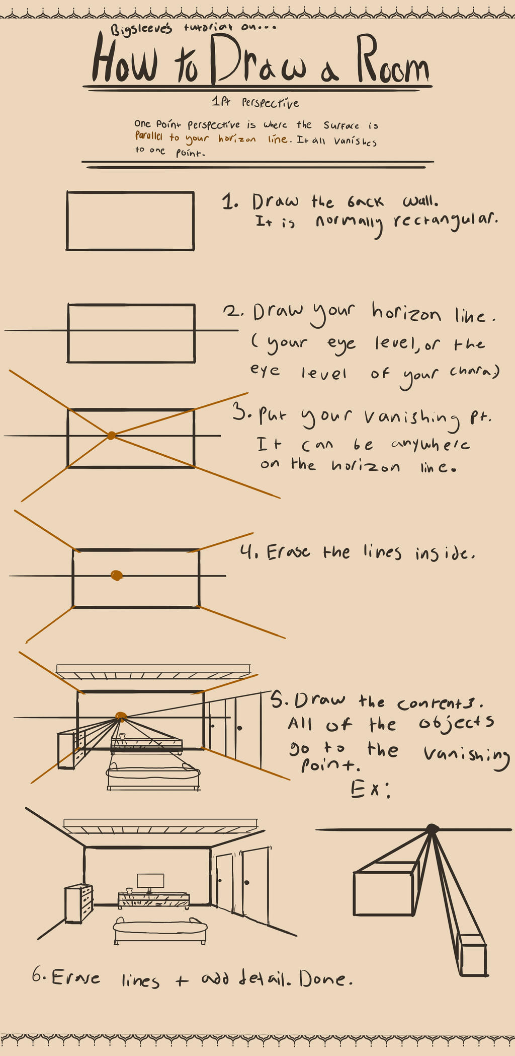 Room Perspective Drawing - How To Draw A Room Perspective Step By Step