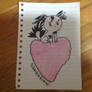 Lil heart fox on a pink heart cloud