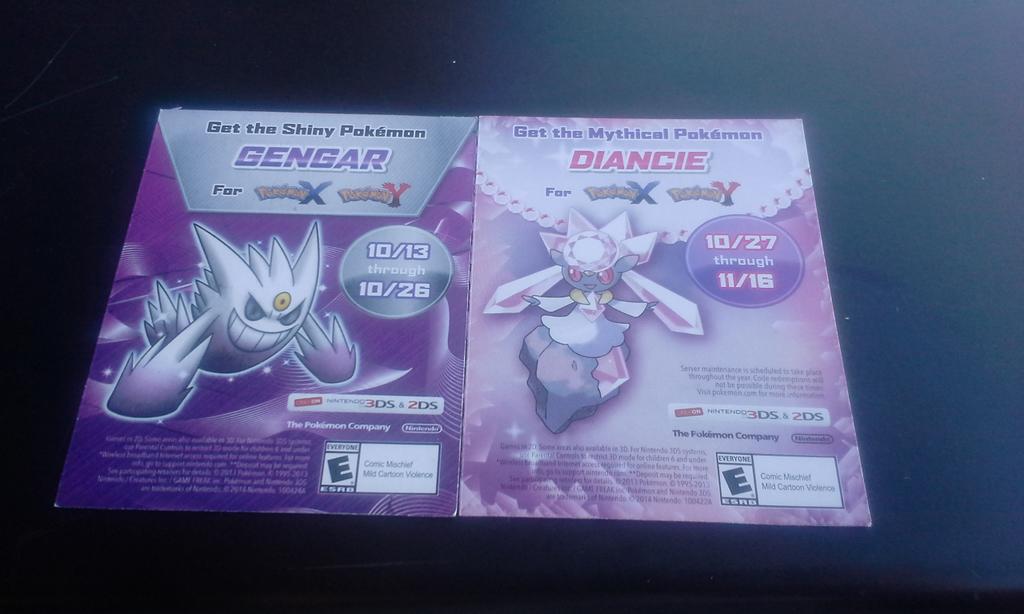 I got Shiny Genger and Diancie cards.