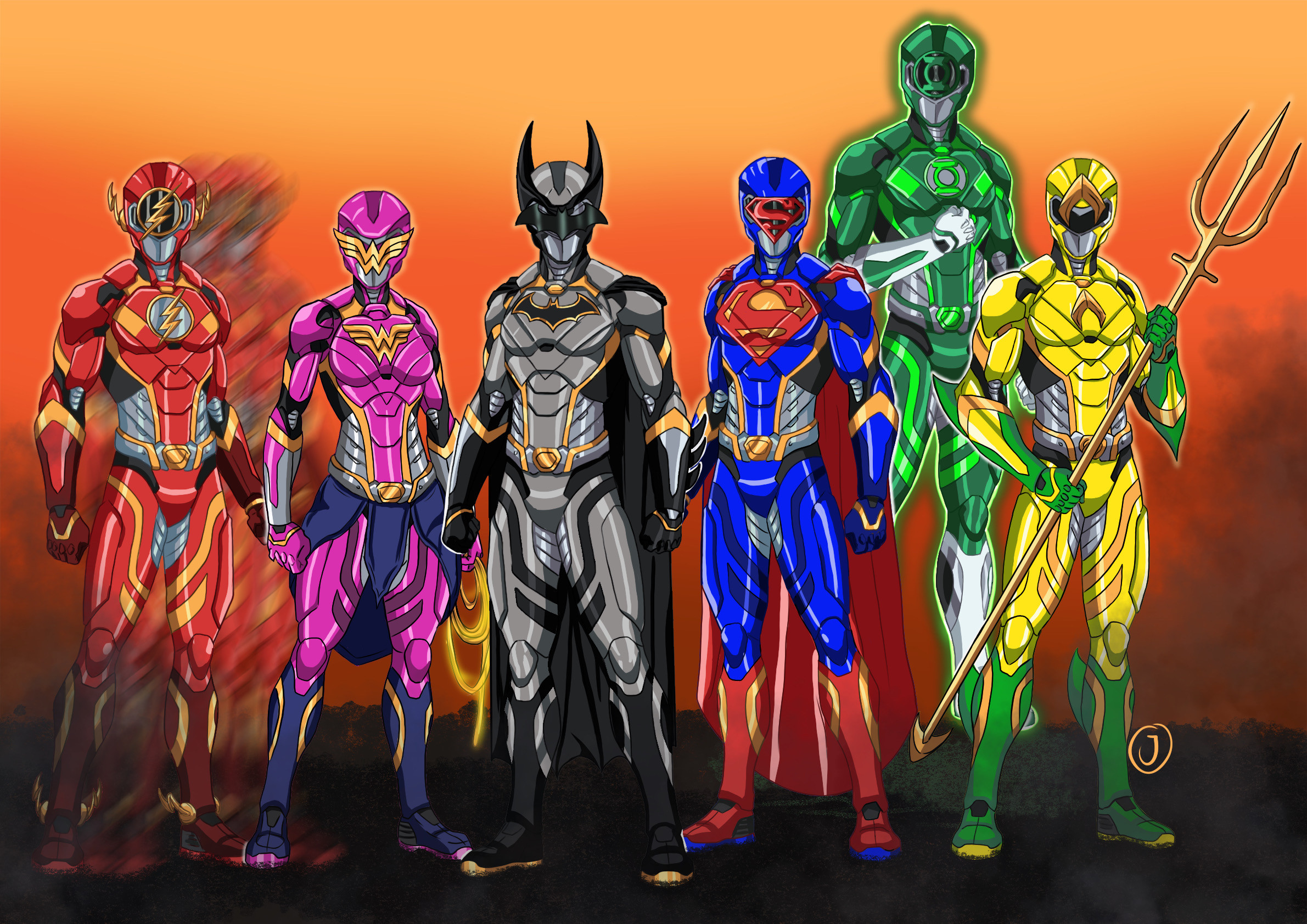 Power Rangers Justice League by Cyberhurter on DeviantArt