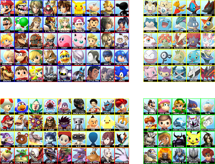 beroemd doos Aantrekkelijk zijn aantrekkelijk Super Smash Bros. Wii U / 3DS - Complete Roster by follyoftheforbidden on  DeviantArt
