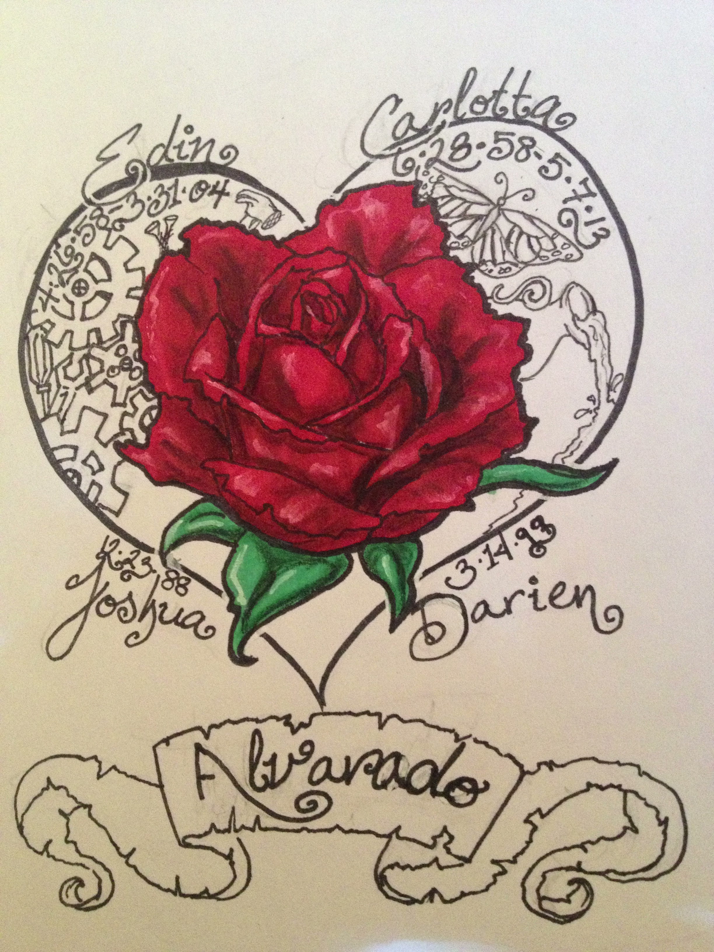 Тату семья эскиз