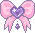 Kawaii Pink Bow with Purple Heart