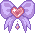 Purple Bow with Pink Heart