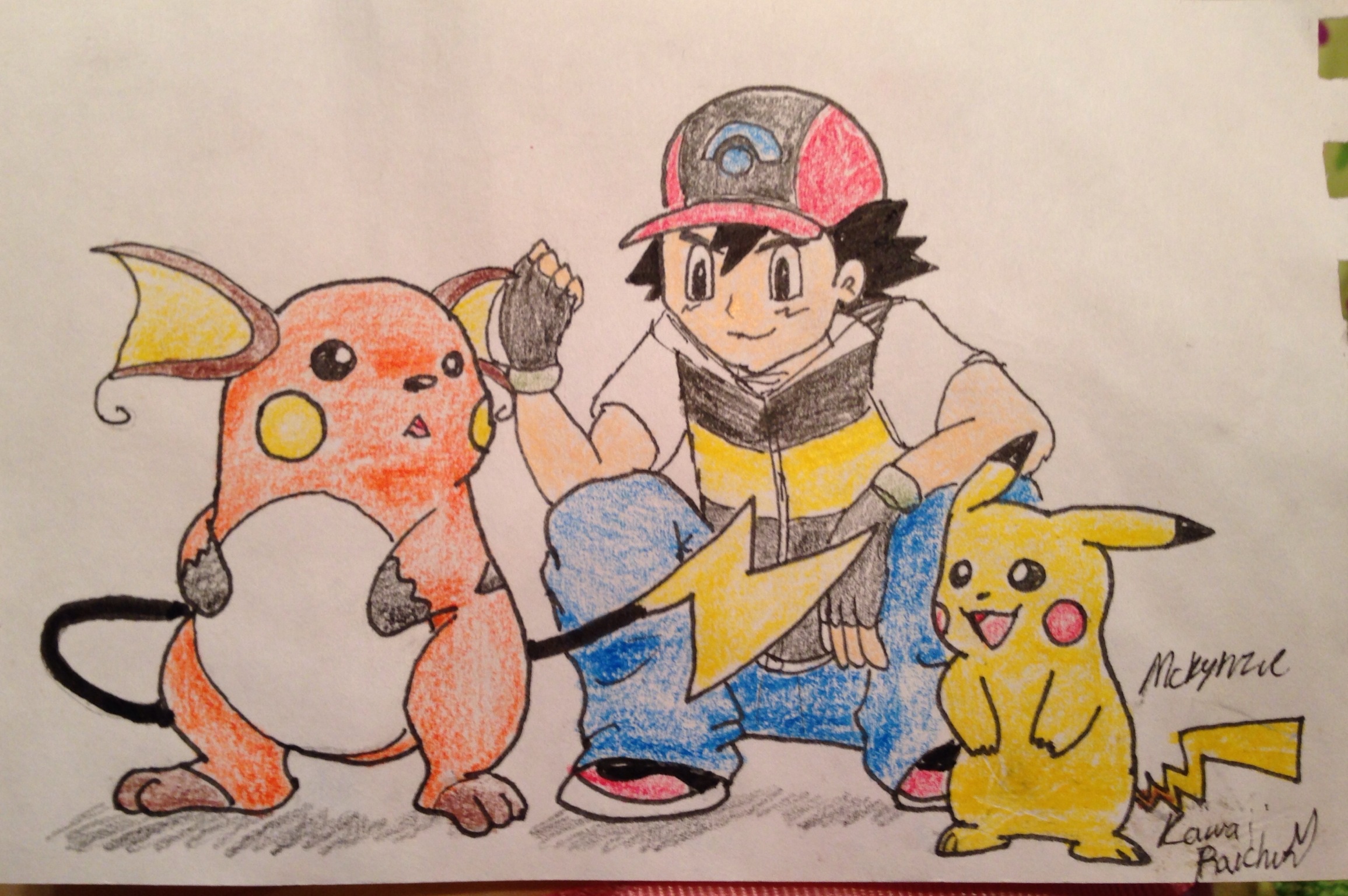 Raichu, Ash, and Pikachu by KawaiiRaichu on DeviantArt