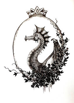 Dragon and roses