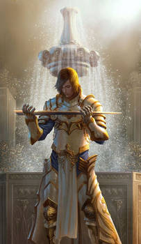 Elven Armor King War Sword Golden