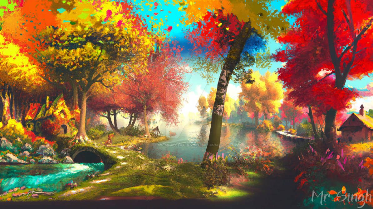 Autumn Scenery #1 by Mr-Singh-Art on DeviantArt