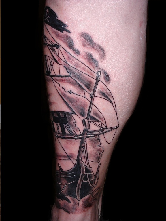 pirate ship tattoo