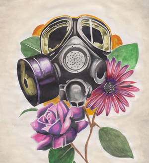 GAS MASK W SOME ROSES